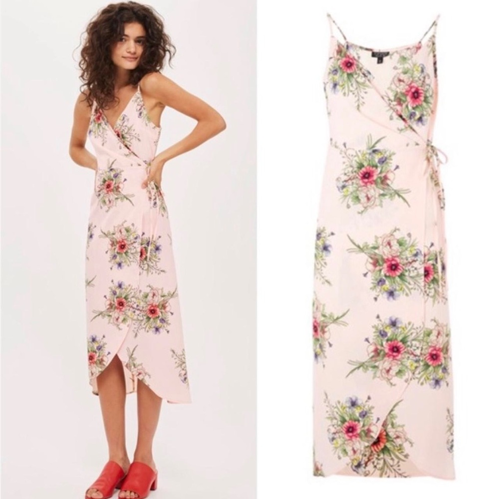 TOPSHOP Floral Wrap Dress